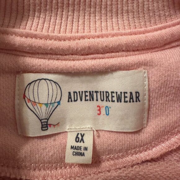 Adventure wear Girls Pink Bunny Sweater | Size 6X Pullover Sweatshirt - Picture 2 of 4